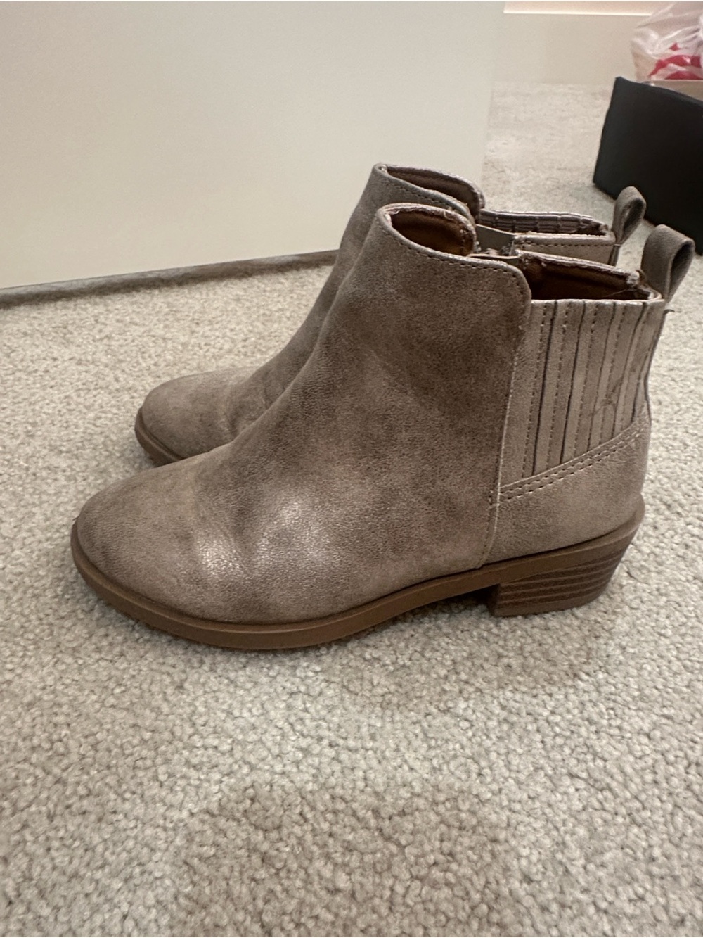 Women’s Metallic Taupe Ankle Boots